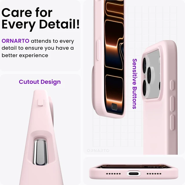 Alt view image 5 of 6 - for iPhone 17 Pro Max Case Liquid Silicone Chalk Pink