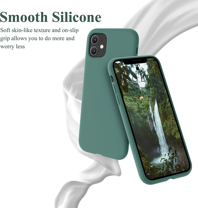 Alt view image 3 of 7 - for iPhone 11 Case Phone Case 11 Slim Shockproof Anti-Fingerprint Anti-Scratch Microfiber Lining Protective Cover Compatible with iPhone 11 6.1 inch - Pine Green