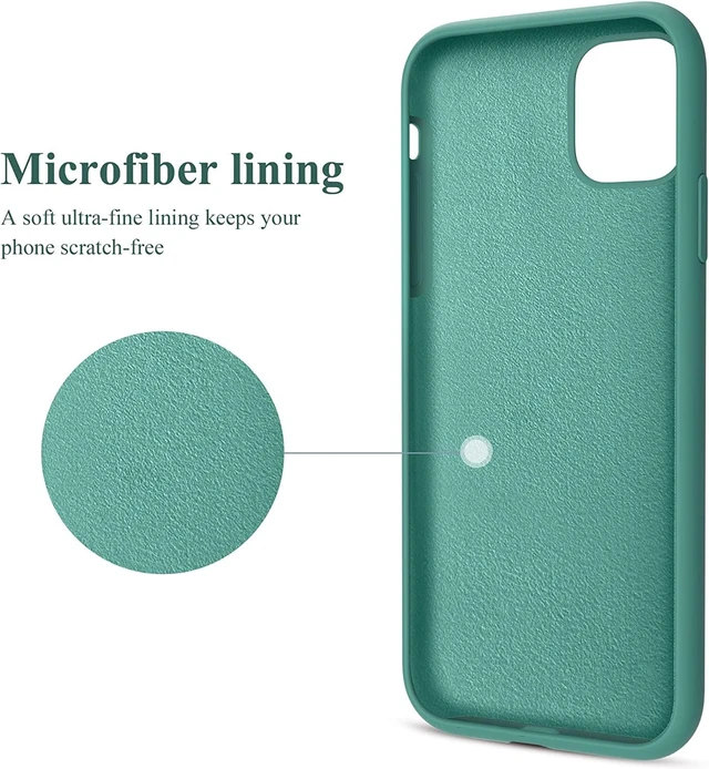 Alt view image 5 of 7 - for iPhone 11 Case Phone Case 11 Slim Shockproof Anti-Fingerprint Anti-Scratch Microfiber Lining Protective Cover Compatible with iPhone 11 6.1 inch - Pine Green