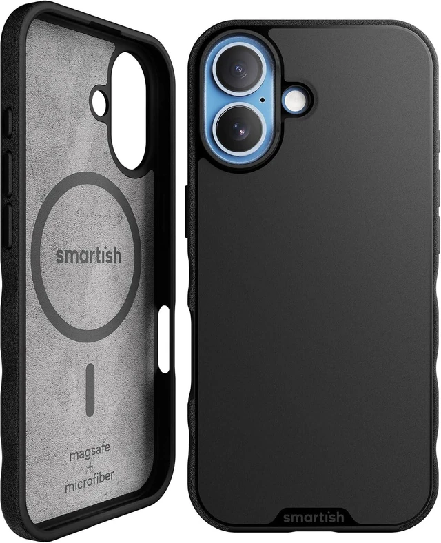 Main image of iPhone 17 MagSafe Case Gripmunk Slim Magnetic Grip Case Black