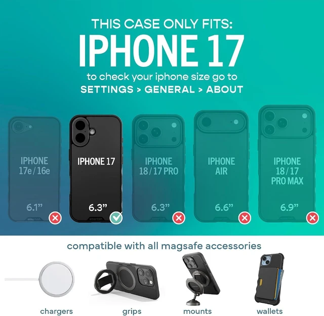 Alt view image 5 of 7 - iPhone 17 MagSafe Case Gripmunk Slim Magnetic Grip Case Black
