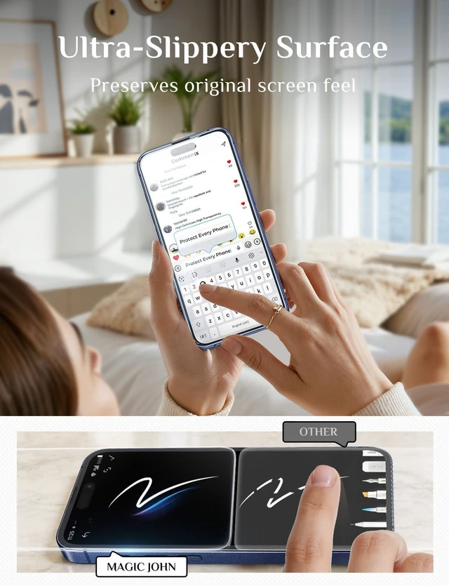 Alt view image 5 of 7 - Easy Installation for iPhone 17 Pro Screen Protector 2 Pack