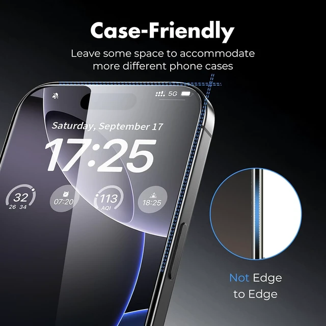 Alt view image 6 of 7 - 3-Pack Screen Protector for iPhone 16 Pro Max Tempered Glass