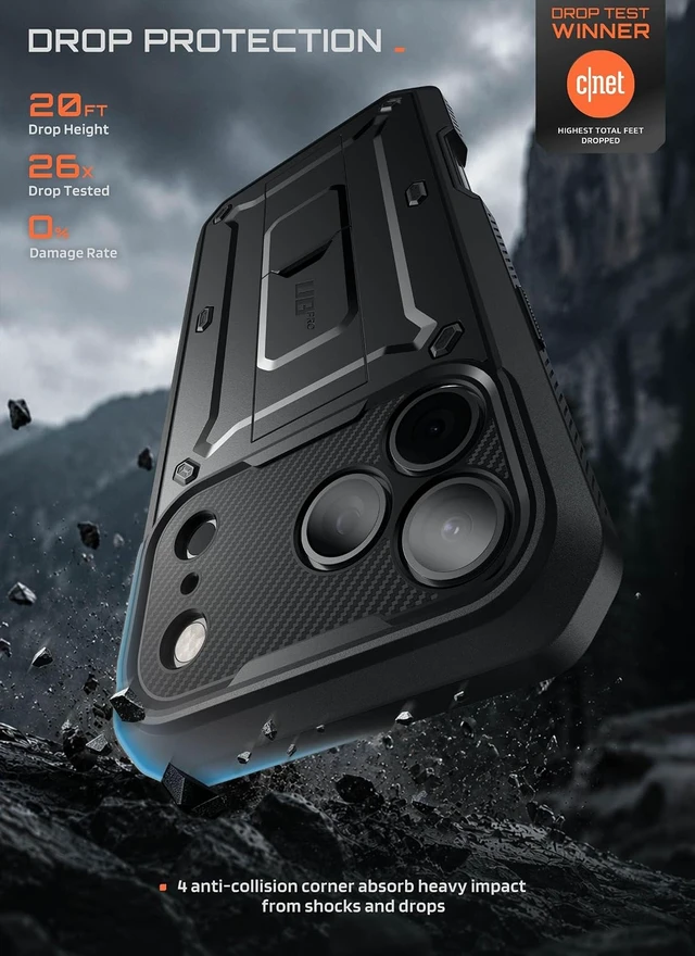 Alt view image 3 of 7 - for iPhone 18 Pro Case / 17 Pro Case with Belt Clip Black