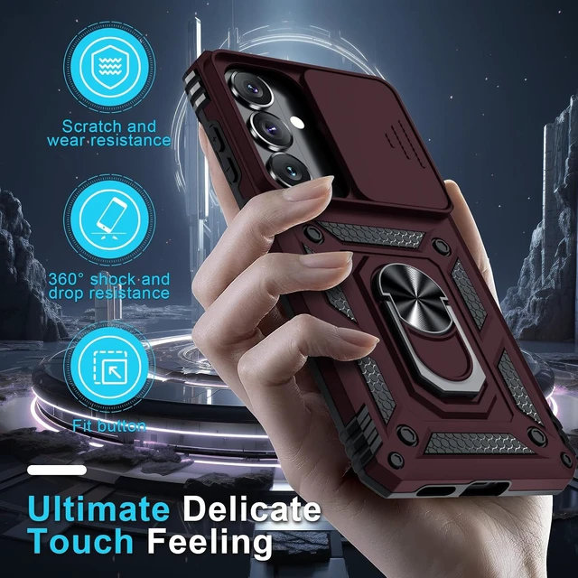 Alt view image 7 of 7 - for Galaxy S26 Case Built in Slide Camera Cover Wine Red