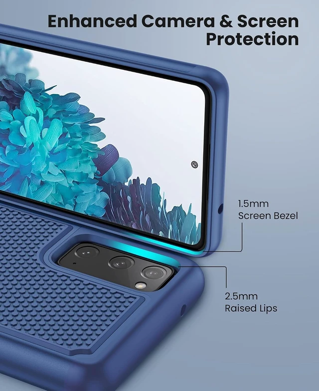 Alt view image 3 of 7 - for Galaxy S20 FE 5G Case: Dual Layer Non Slip Navy Blue