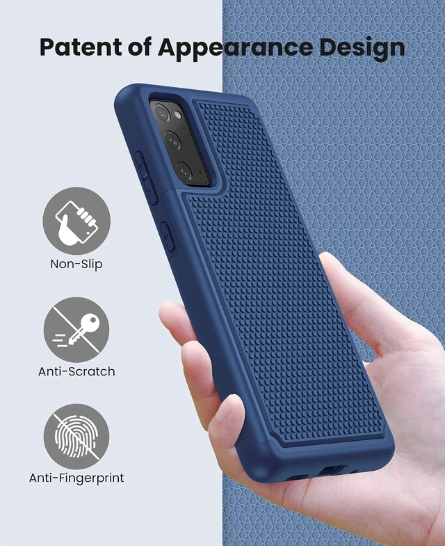 Alt view image 4 of 7 - for Galaxy S20 FE 5G Case: Dual Layer Non Slip Navy Blue