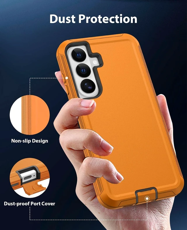 Alt view image 5 of 7 - for Galaxy S26 5G Case Heavy Duty Rugged Protection Orange