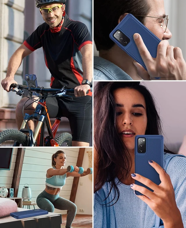 Alt view image 7 of 7 - for Galaxy S20 FE 5G Case: Dual Layer Non Slip Navy Blue