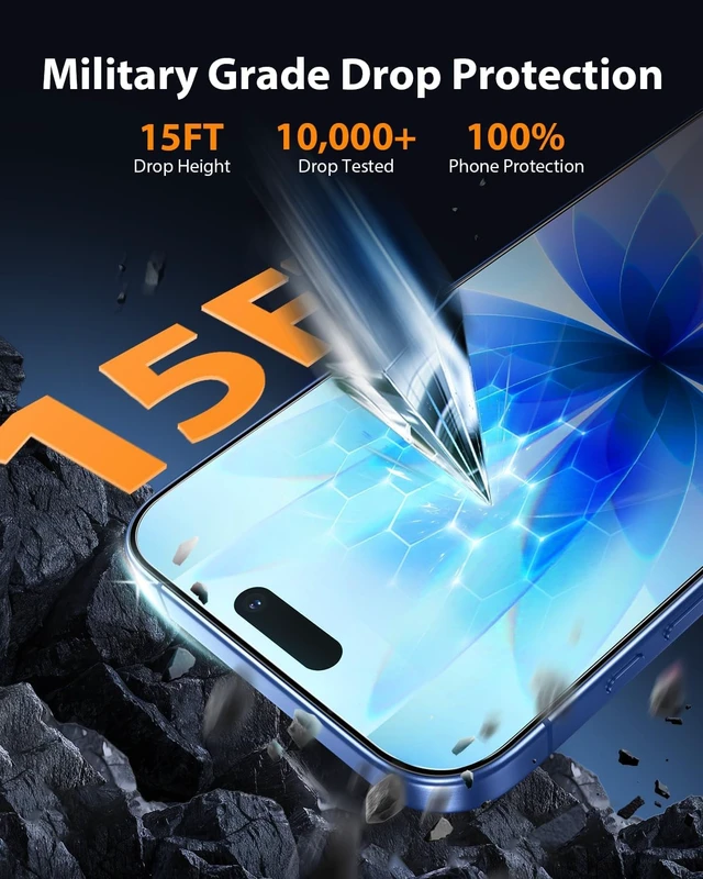 Alt view image 2 of 7 - for iPhone 17 Screen Protector 3 Pack Double Shatterproof