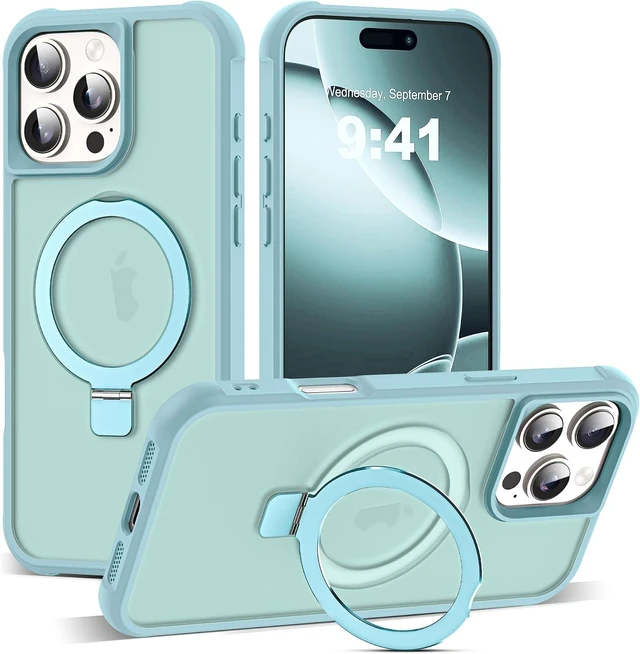 Main image of Compatible with iPhone 16 Pro Max Case with Stand Blue