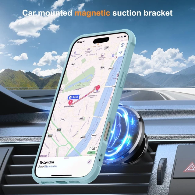 Alt view image 4 of 7 - Compatible with iPhone 16 Pro Max Case with Stand Blue