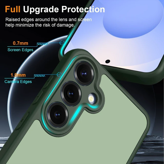 Alt view image 3 of 7 - for Galaxy S25 Plus Case Matte Dual-Tone Non-Slip Anti-Fingerprint Slim Design with Screen Protector Hybrid Soft TPU Bumper Hard PC Back Protective Phone case for Galaxy S24 Plus Green