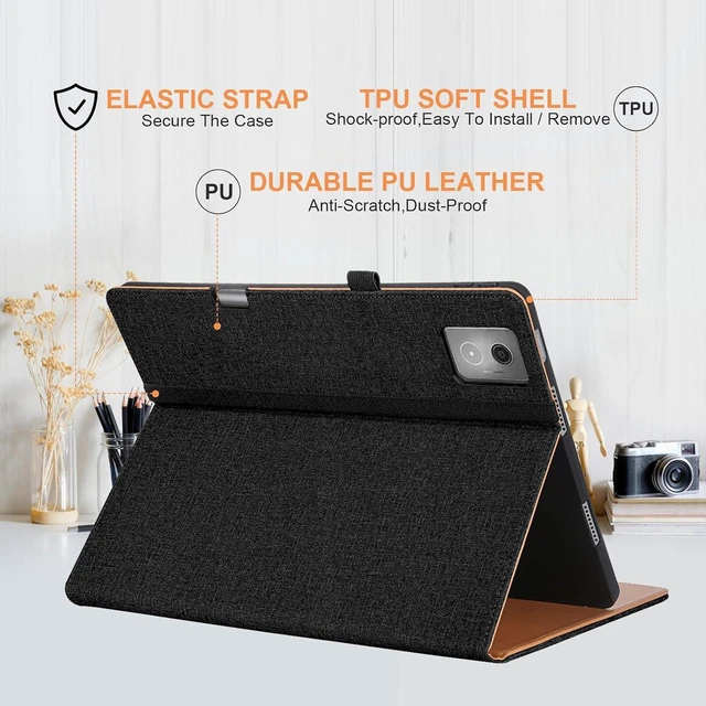 Alt view image 5 of 7 - for Idea Tab 11 Case with Pen Holder Shockproof Cover for Moto Pad 2026 Tablet Case TB336FU Black