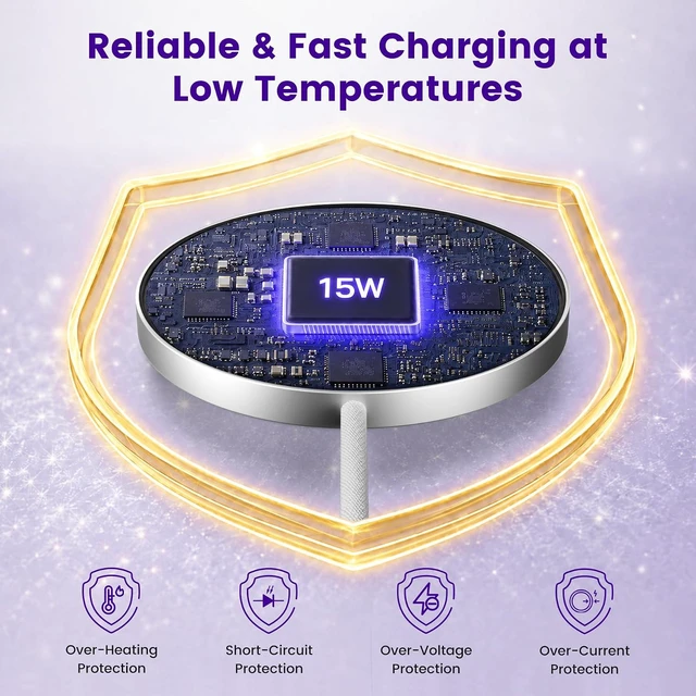 Alt view image 4 of 7 - 15W Wireless Charger for MagSafe Charger Magnetic Fast Charging Pad
