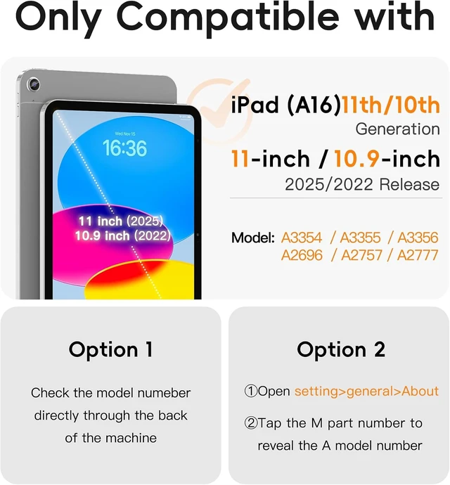 Alt view image 2 of 7 - Case for iPad (A16) 11th/10th Gen 11/10.9 2025/2022 Navyblue