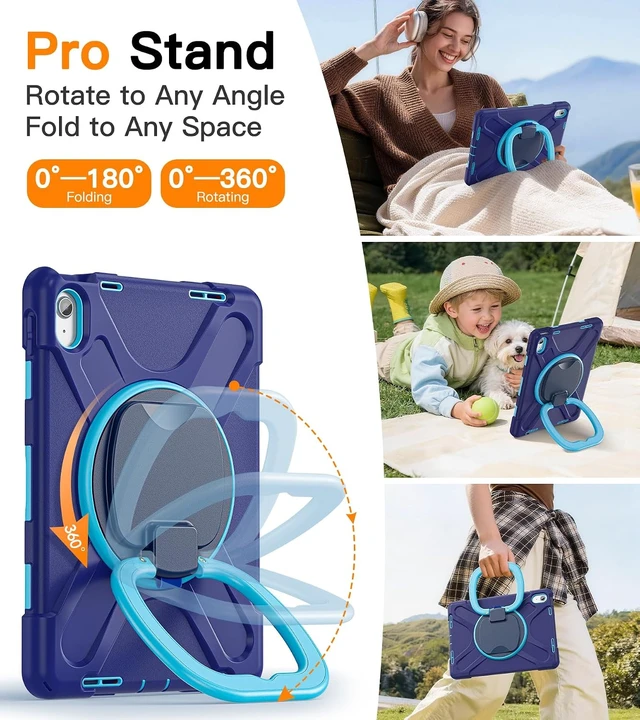 Alt view image 5 of 7 - Case for iPad (A16) 11th/10th Gen 11/10.9 2025/2022 Navyblue