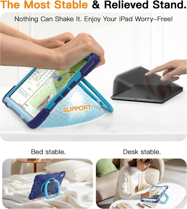 Alt view image 6 of 7 - Case for iPad (A16) 11th/10th Gen 11/10.9 2025/2022 Navyblue
