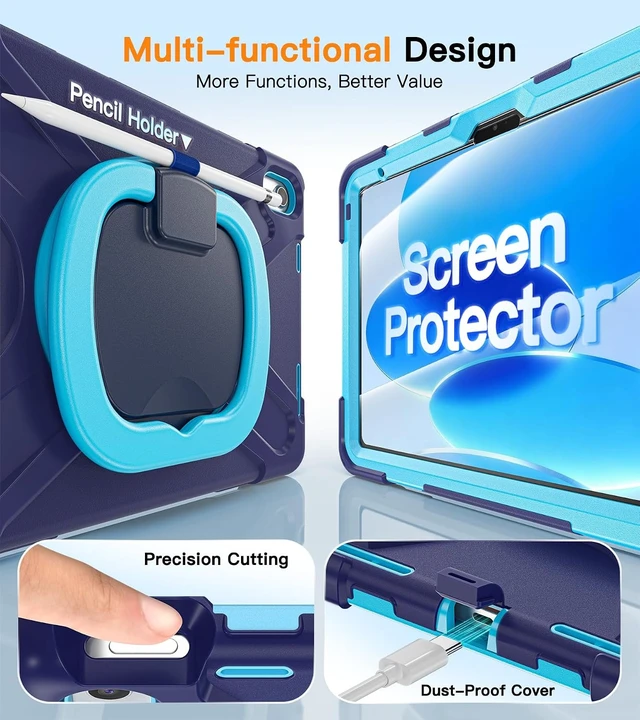 Alt view image 7 of 7 - Case for iPad (A16) 11th/10th Gen 11/10.9 2025/2022 Navyblue