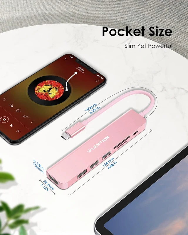 Alt view image 6 of 6 - 7-in-1 USB C Hub 4K@60Hz HDMI 100W PD Card Reader USB 3.0 & 2.0