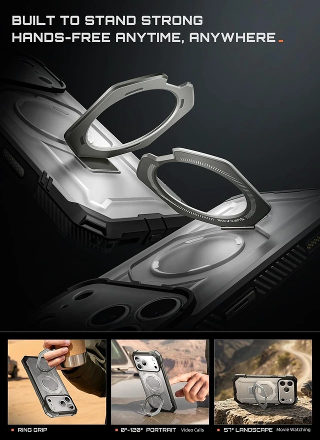 Alt view image 4 of 7 - for iPhone 18 Pro Max Case/ 17 Pro Max Case with Stand Gray