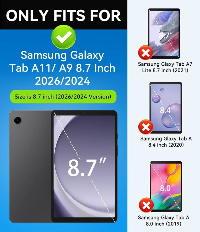 Alt view image 2 of 7 - Azzsy Case for 2026/2024 Release Galaxy Tab A11/A9 8.7 Inch Heavy Duty Shockproof Rugged High Impact Protective Case for 8.7 inch Galaxy Tab A11/A9 (2026/2024 Version) Black