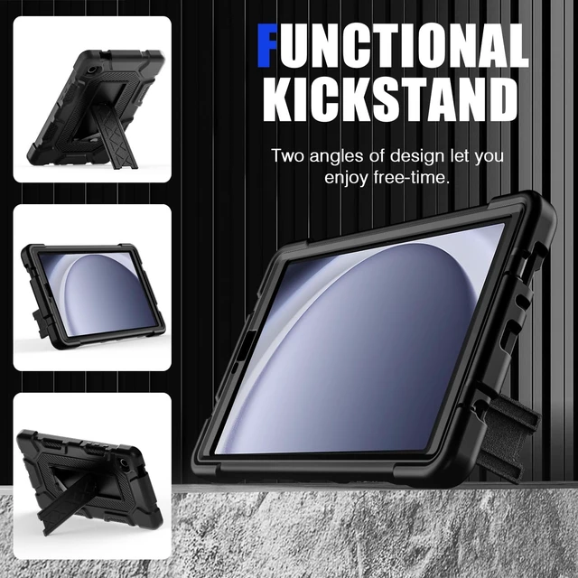 Alt view image 3 of 7 - Azzsy Case for 2026/2024 Release Galaxy Tab A11/A9 8.7 Inch Heavy Duty Shockproof Rugged High Impact Protective Case for 8.7 inch Galaxy Tab A11/A9 (2026/2024 Version) Black