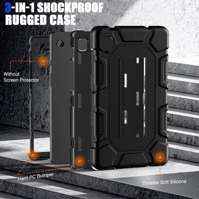 Alt view image 5 of 7 - Azzsy Case for 2026/2024 Release Galaxy Tab A11/A9 8.7 Inch Heavy Duty Shockproof Rugged High Impact Protective Case for 8.7 inch Galaxy Tab A11/A9 (2026/2024 Version) Black