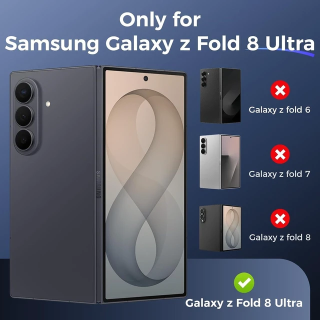 Alt view image 2 of 7 - Case for Z Fold 8 Ultra with Privacy Screen Protector Carbon Fiber