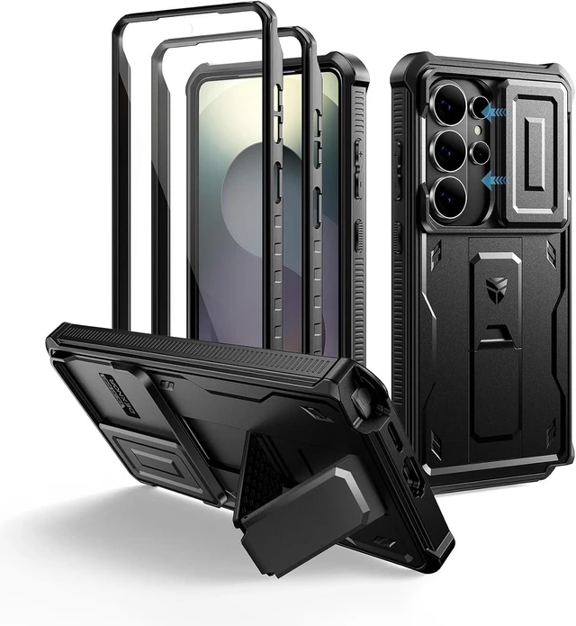 Main image of for Galaxy S26 Ultra Case with Upgraded Slide Camera Cover & 2 Front Frames & Built-in Screen Protector & Kickstand Heavy-Duty Rugged Case Full-Body Protective Cover(2026) Black