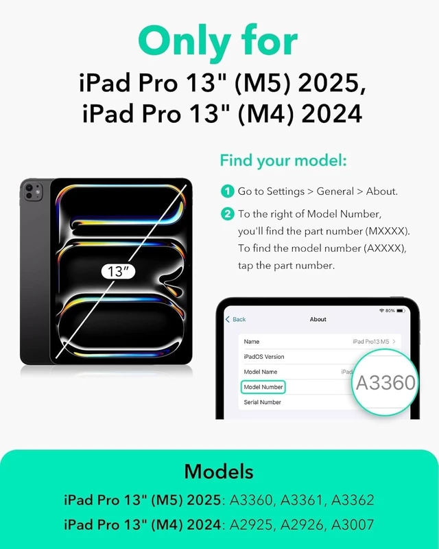 Alt view image 2 of 7 - for iPad Pro 13 Inch (M5/M4) Case Rebound Series Black