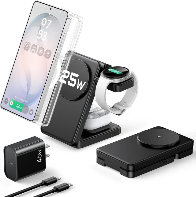 Main image of 25W Fast 3 in 1 Magnetic Foldable Charging Station for