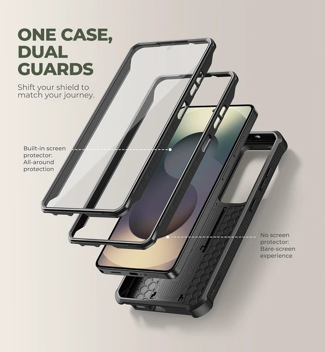 Alt view image 5 of 7 - for Galaxy S26 Ultra Case with Upgraded Slide Camera Cover & 2 Front Frames & Built-in Screen Protector & Kickstand Heavy-Duty Rugged Case Full-Body Protective Cover(2026) Black