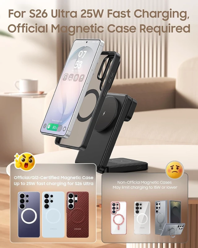 Alt view image 4 of 7 - 25W Fast 3 in 1 Magnetic Foldable Charging Station for