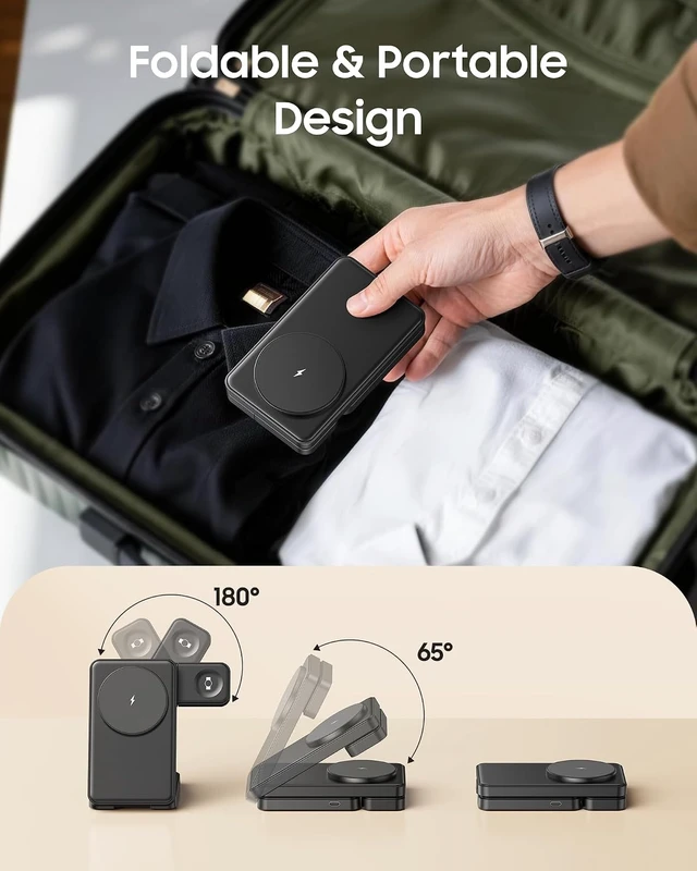 Alt view image 7 of 7 - 25W Fast 3 in 1 Magnetic Foldable Charging Station for