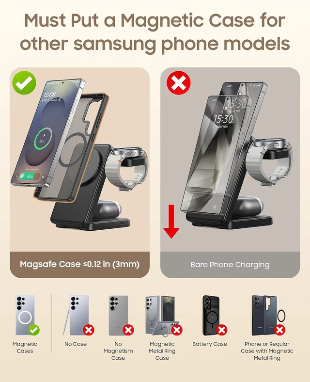 Alt view image 6 of 7 - 25W Fast 3 in 1 Magnetic Foldable Charging Station for