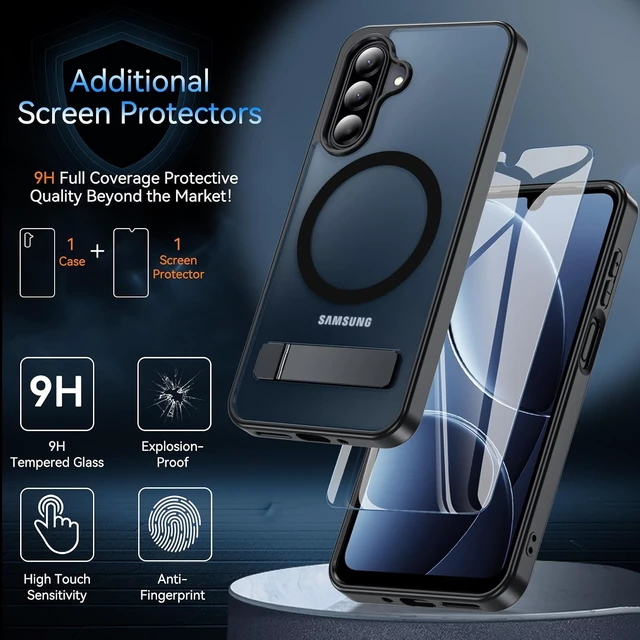 Alt view image 2 of 7 - for Galaxy A17 5G Magnetic Case with Stand Black