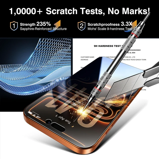 Alt view image 5 of 7 - -4+2 Pack for iPhone 17 Pro Max Privacy Screen Protector (6.9)