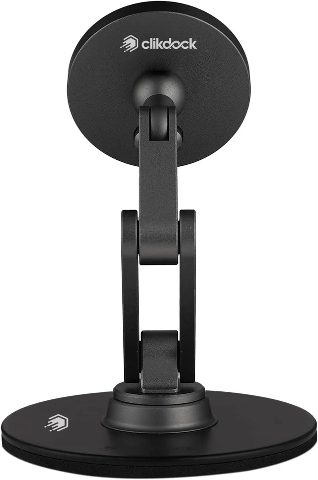 Alt view image 6 of 7 - ClikDock Cell Phone Magnetic Wireless Charger Stand 360° Spin Aluminum Construction Compatible with MagSafe Phones for iPhone & Andriod (Space Grey)