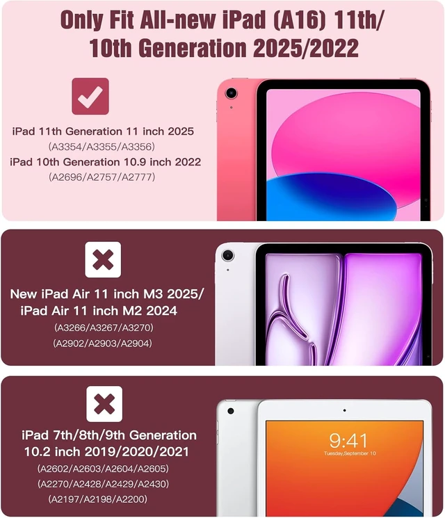 Alt view image 2 of 7 - Rugged Case for iPad A16 11th Gen 11 & 10th Gen 10.9 Melon Pink