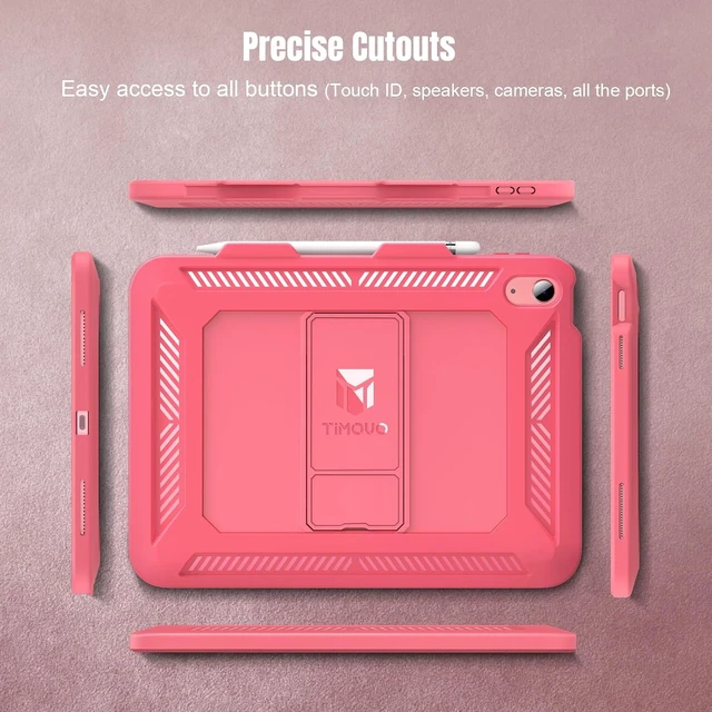 Alt view image 4 of 7 - Rugged Case for iPad A16 11th Gen 11 & 10th Gen 10.9 Melon Pink