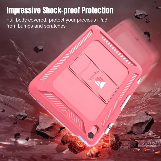 Alt view image 5 of 7 - Rugged Case for iPad A16 11th Gen 11 & 10th Gen 10.9 Melon Pink