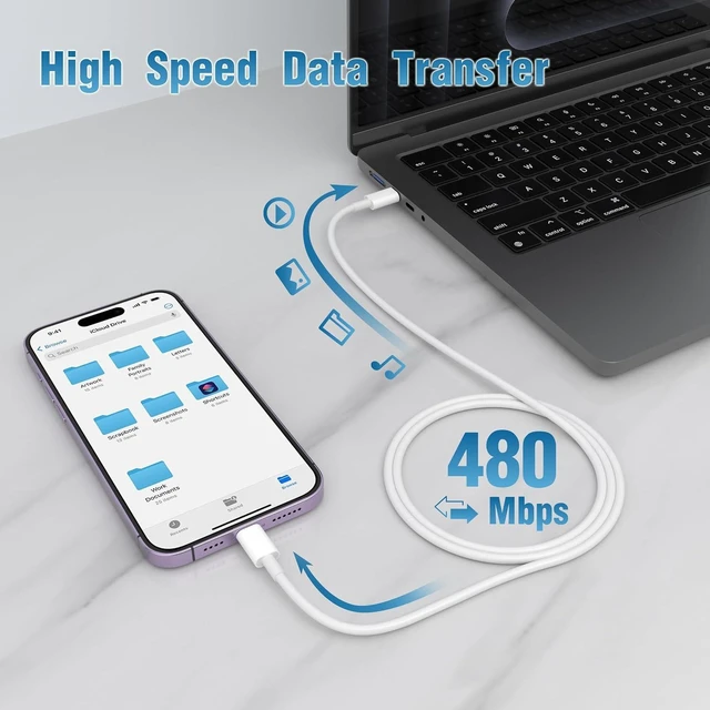 Alt view image 5 of 7 - USB-C to Lightning Cable 2Pack 6FT