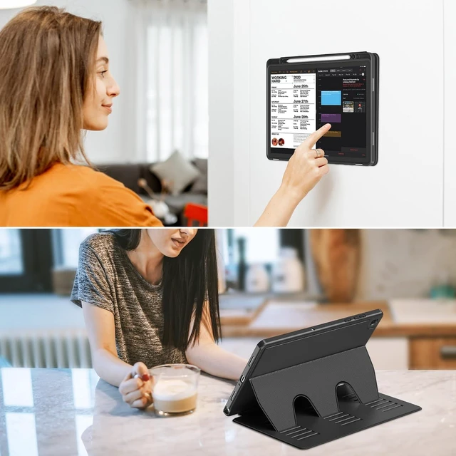 Alt view image 3 of 7 - Case for Galaxy Tab A11+ Plus 11 inch 2026 Model (SM-X230/X236) Multiple Angles Stand Cover Soft Back Pencil Holder and Auto Sleep/Wake Black