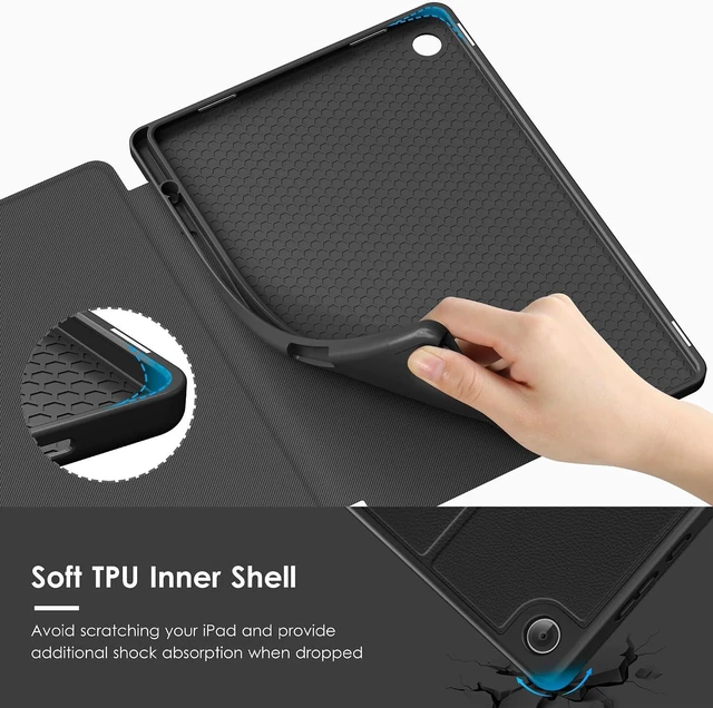 Alt view image 6 of 7 - Case for Galaxy Tab A11+ Plus 11 inch 2026 Model (SM-X230/X236) Multiple Angles Stand Cover Soft Back Pencil Holder and Auto Sleep/Wake Black