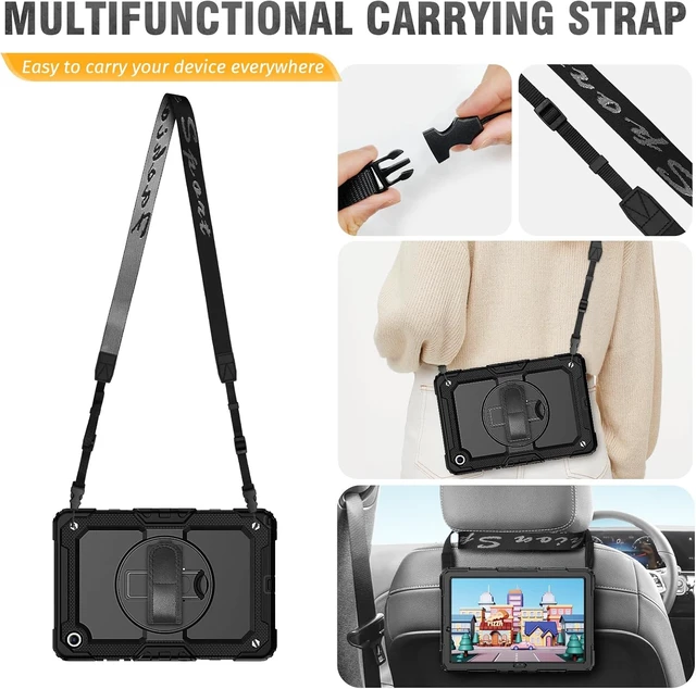 Alt view image 6 of 7 - Case for Galaxy Tab A11+ Plus /A9+ 11 Inch Protective with Screen Protector/Hand Strap/Pen Holder Shockproof A11 Plus Tablet Case 5G SM-X230 SM-X236 SM-X238U - Black