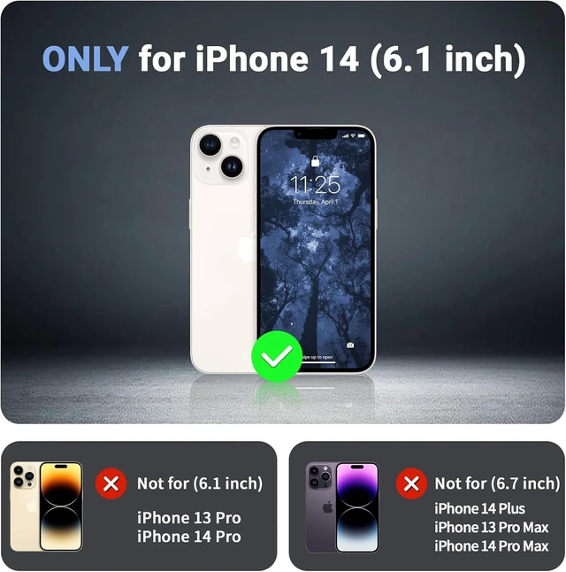 Alt view image 7 of 7 - Magnetic for iPhone 14 Case Heavy Duty Protection Blue Purple