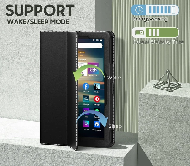 Alt view image 5 of 7 - Case Fits Kindle Fire HD 8 & 8 Plus Tablet 8 Black