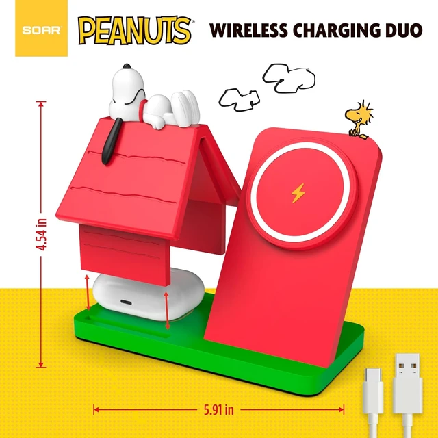 Alt view image 3 of 7 - Peanuts Snoopy Wireless Charging Station- Red Dog House