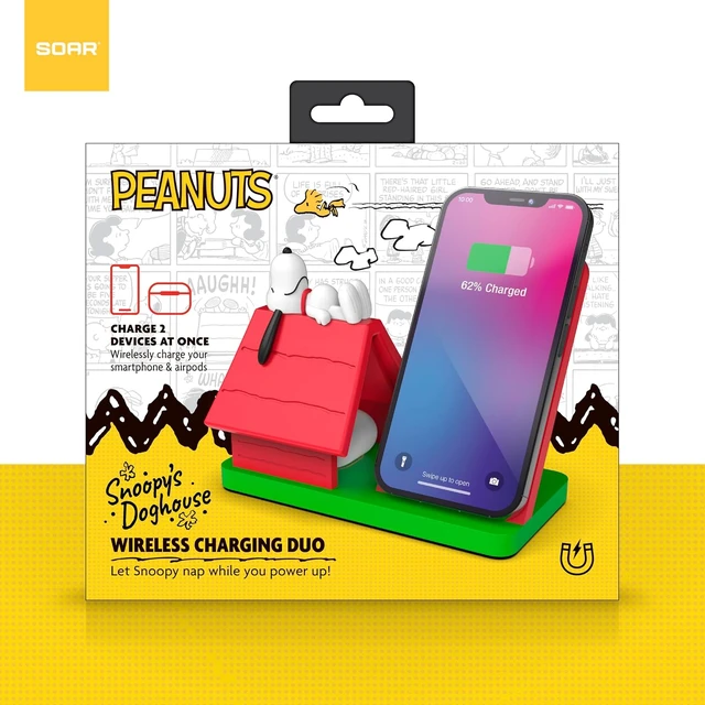 Alt view image 2 of 7 - Peanuts Snoopy Wireless Charging Station- Red Dog House